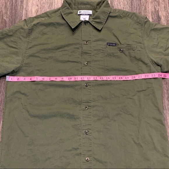 COLUMBIA Short Sleeve Button Up Shirt Green - Picture 3 of 9